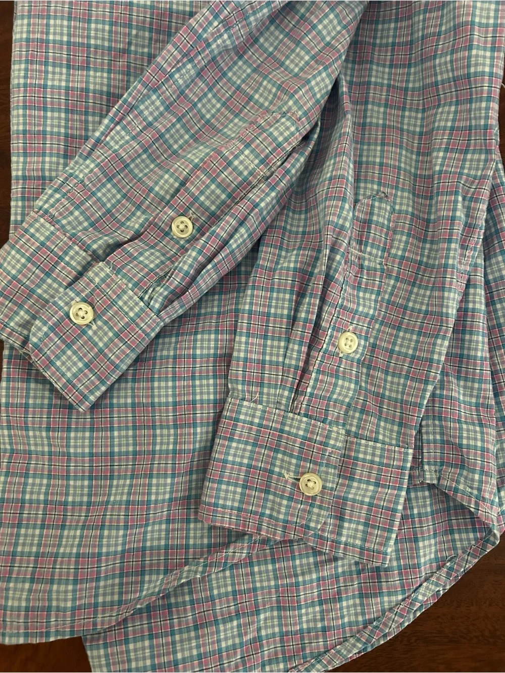 Classic Ralph Lauren Pink & Light Blue Plaid Boy’s Button-Down Shirt